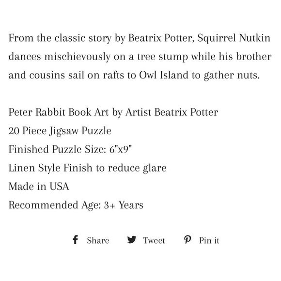 New York Puzzle Company “Squirrel Nutkin” Mini Puzzle - 20 Piece - Picture 7 of 8